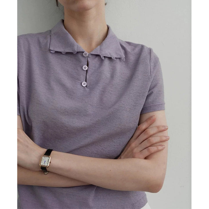 Dame Polo T-shirt med moderne snit og fin tekstur Stilla