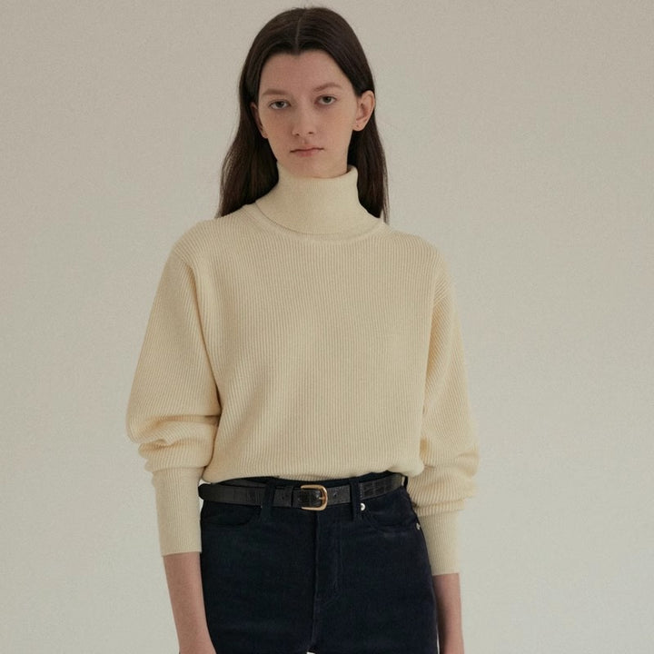 Damer rullekrave sweater med struktureret strikmønster og blød fornemmelse Stilla