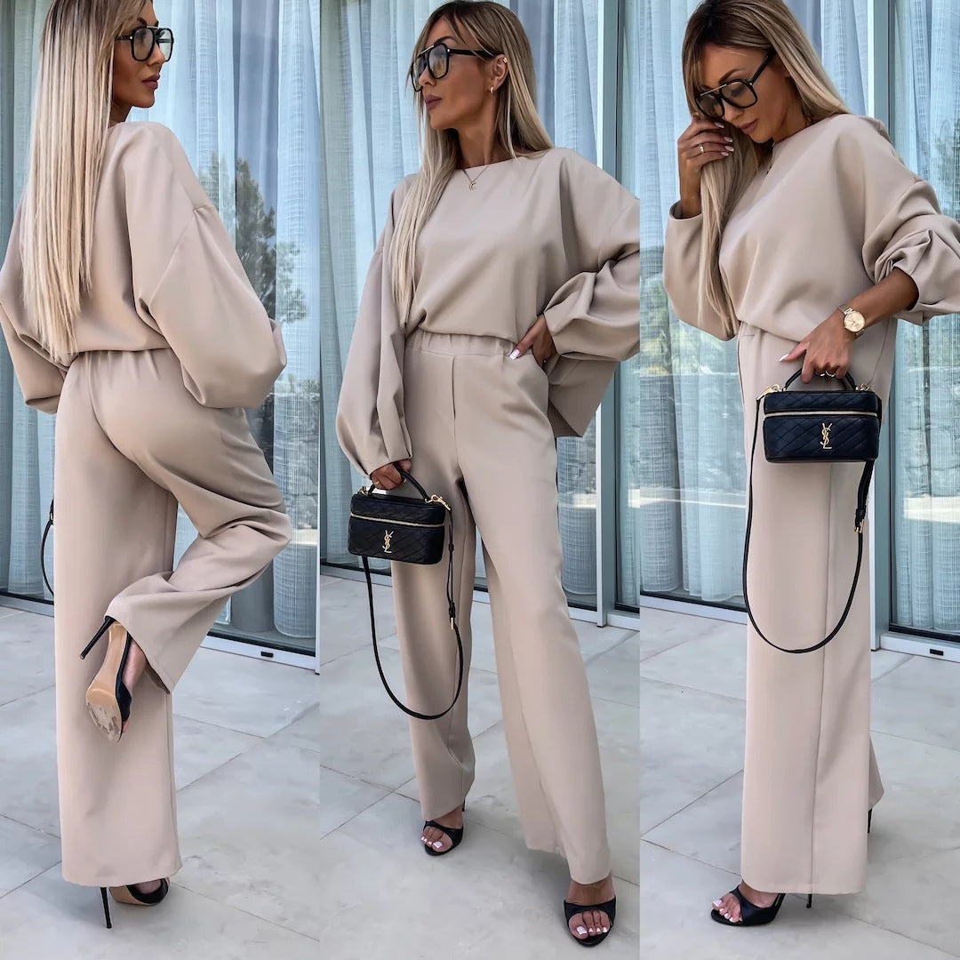 Kvinders elegante jumpsuit med brede ben og voluminøse ærmer Skovae