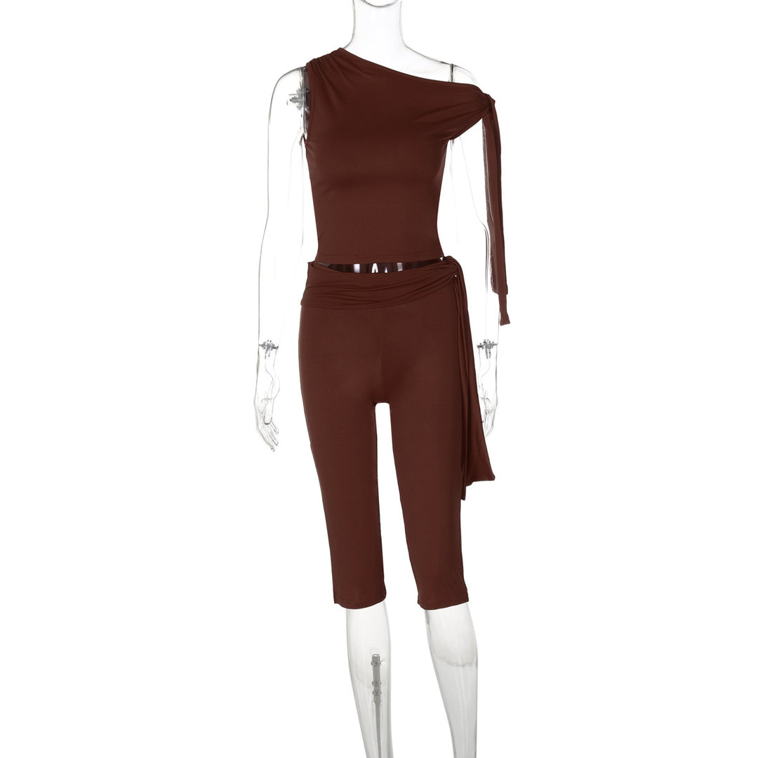 Dame Ensidig Jumpsuit med eksklusive Draperinger Skovae