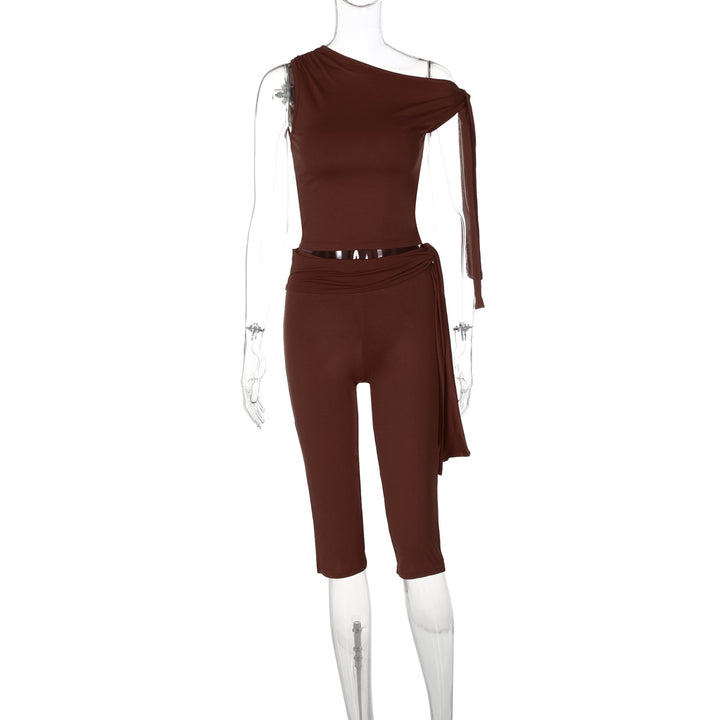 Dame Ensidig Jumpsuit med eksklusive Draperinger Skovae