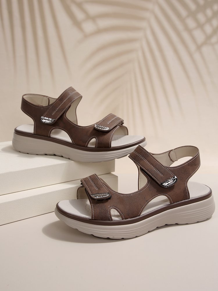 Dame Komfortable Sandaler med justerbare velcro-lukninger og anatomisk fodseng Stilla