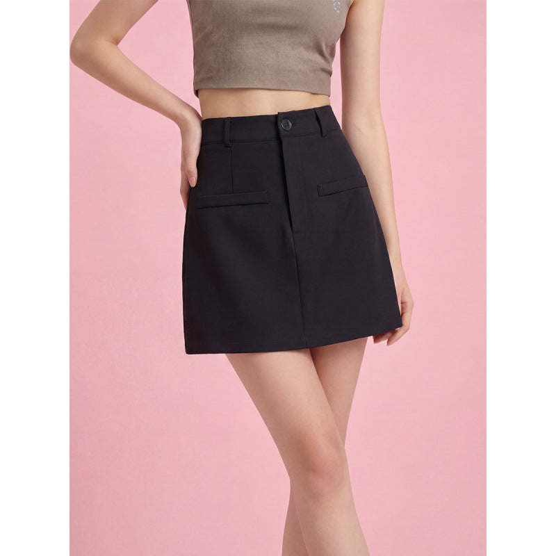 Damen Modischer Minirock mit eleganter Schnittführung und praktischen Taschen Skovae