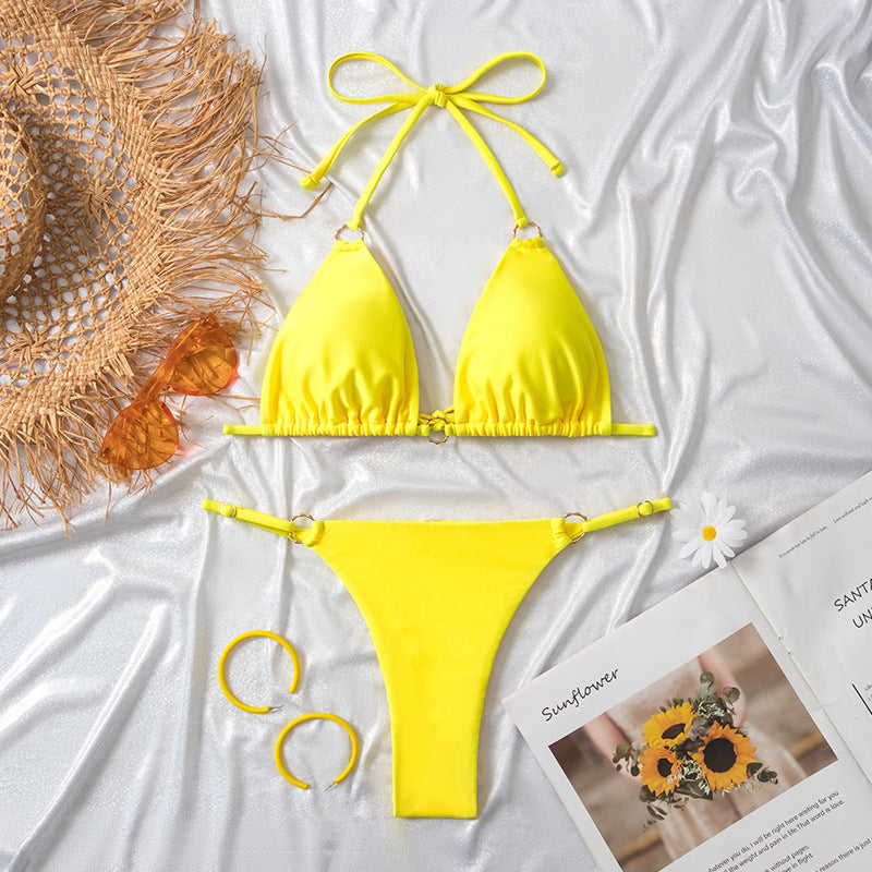 Dame Triangel-Bikini med raffinerede detaljer og justerbare stropper Stilla