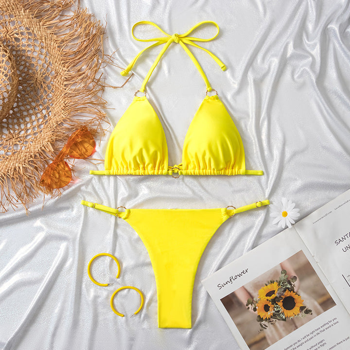 Dame Triangel-Bikini med raffinerede detaljer og justerbare stropper Stilla
