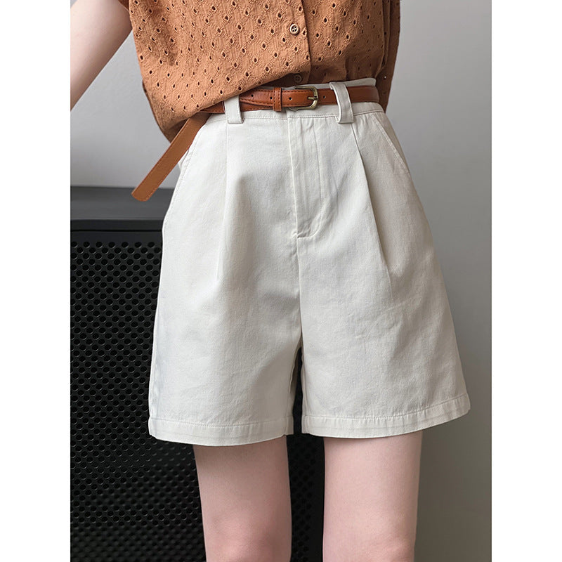 Dame elegante shorts med kvalitetsbælte og flatterende pasform Stilla