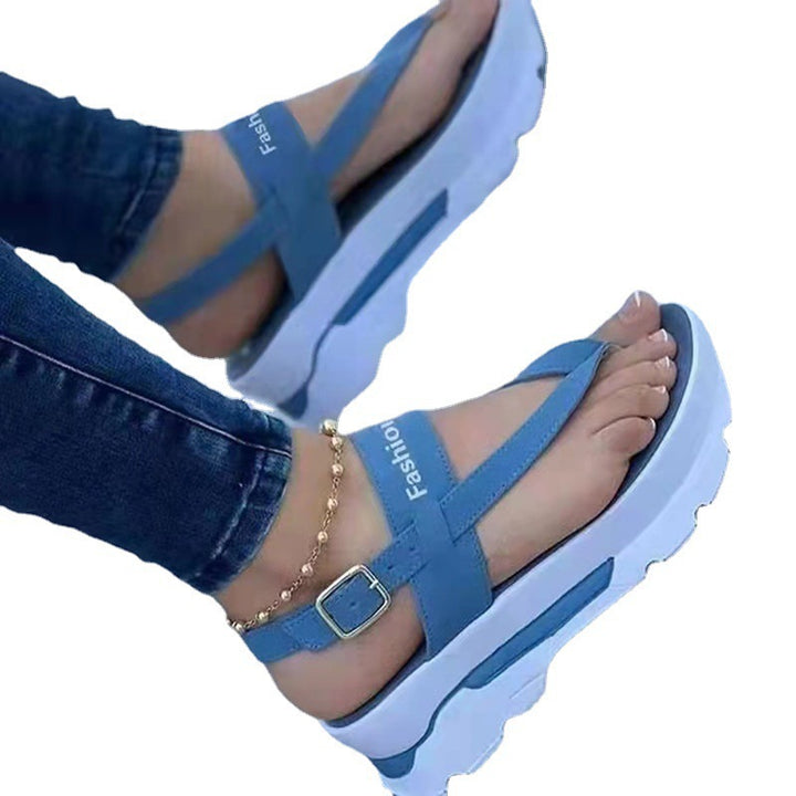 Dame trendy Plateau-sandaler med skridsikker sål og justerbart remdesign Stilla
