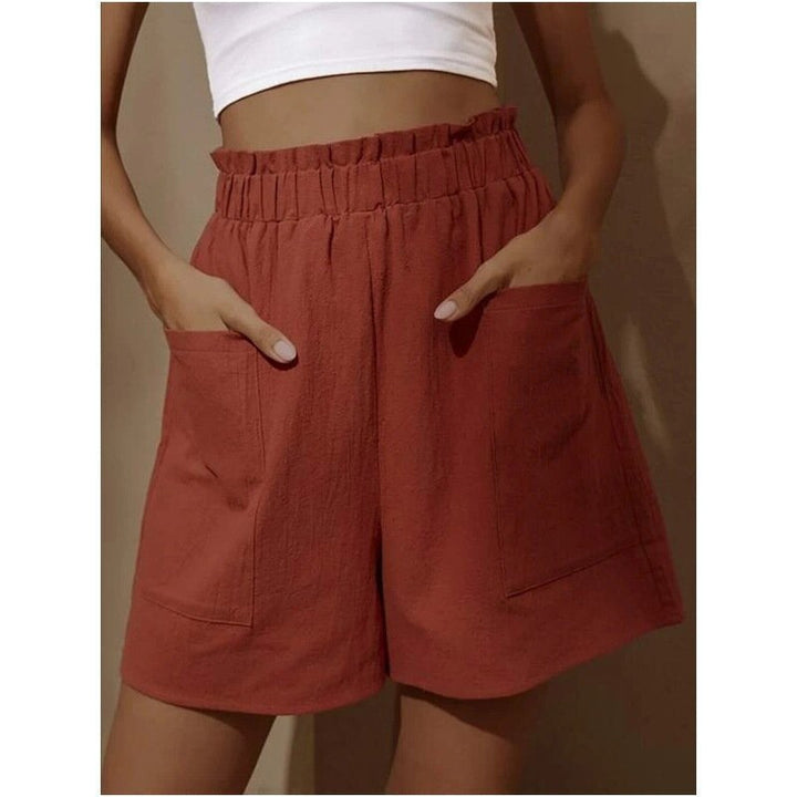 Dame Casual Højhævede Shorts med Lommer Stilla