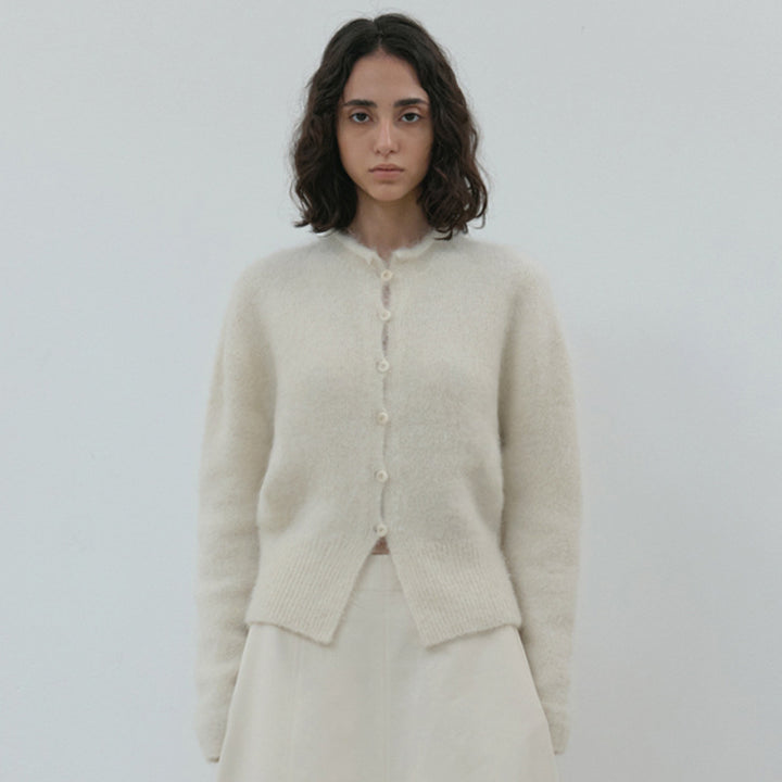 Dame blød og hyggelig strik cardigan i mohair-blanding Stilla