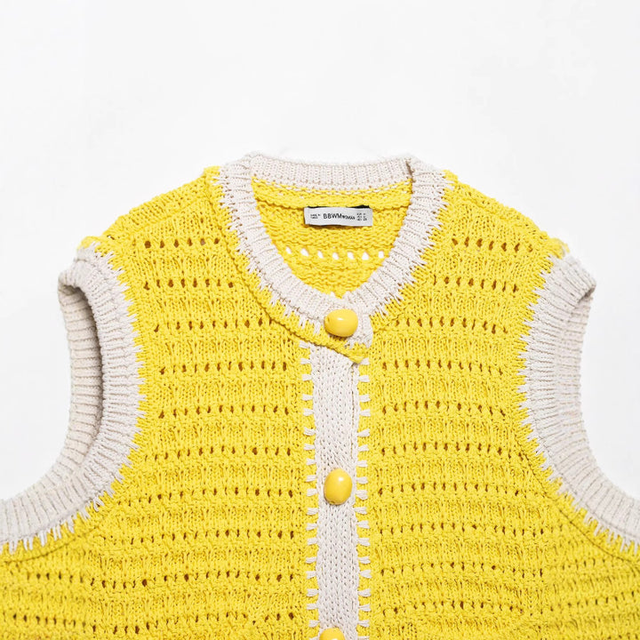 Dame hæklet strikk cardigan vest Stilla