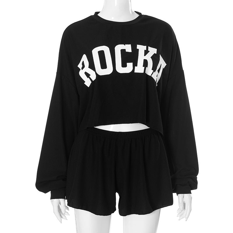 Femme Casual Crop Top og Skort Sæt Stilla