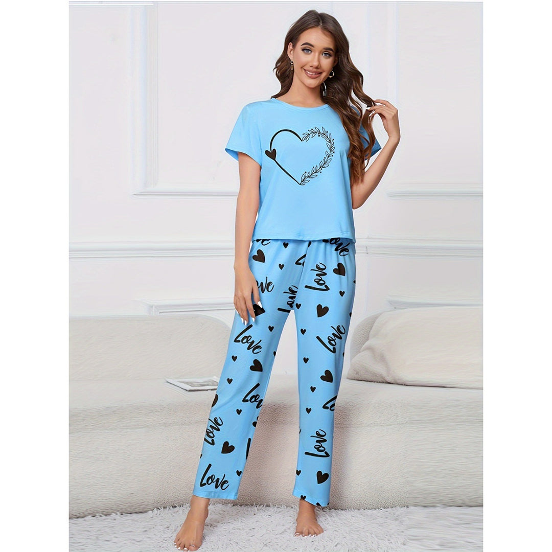 Dame Pyjamasæt med Hjerter Stilla