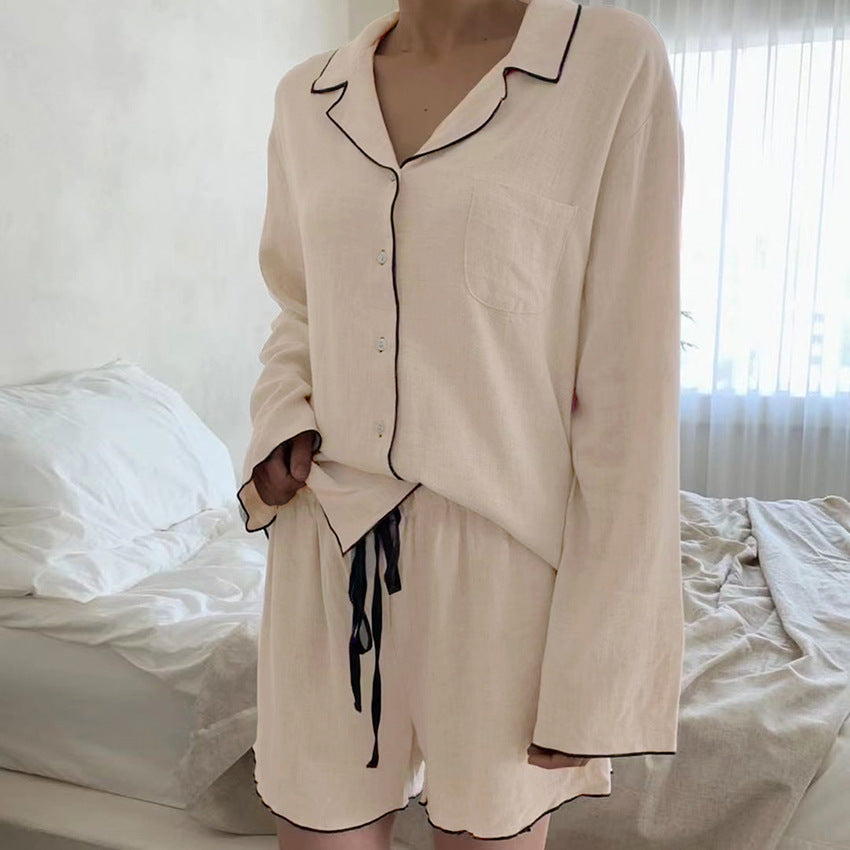 Dame kvalitets pyjamas sæt med kortærmet bluse og komfortable shorts Stilla