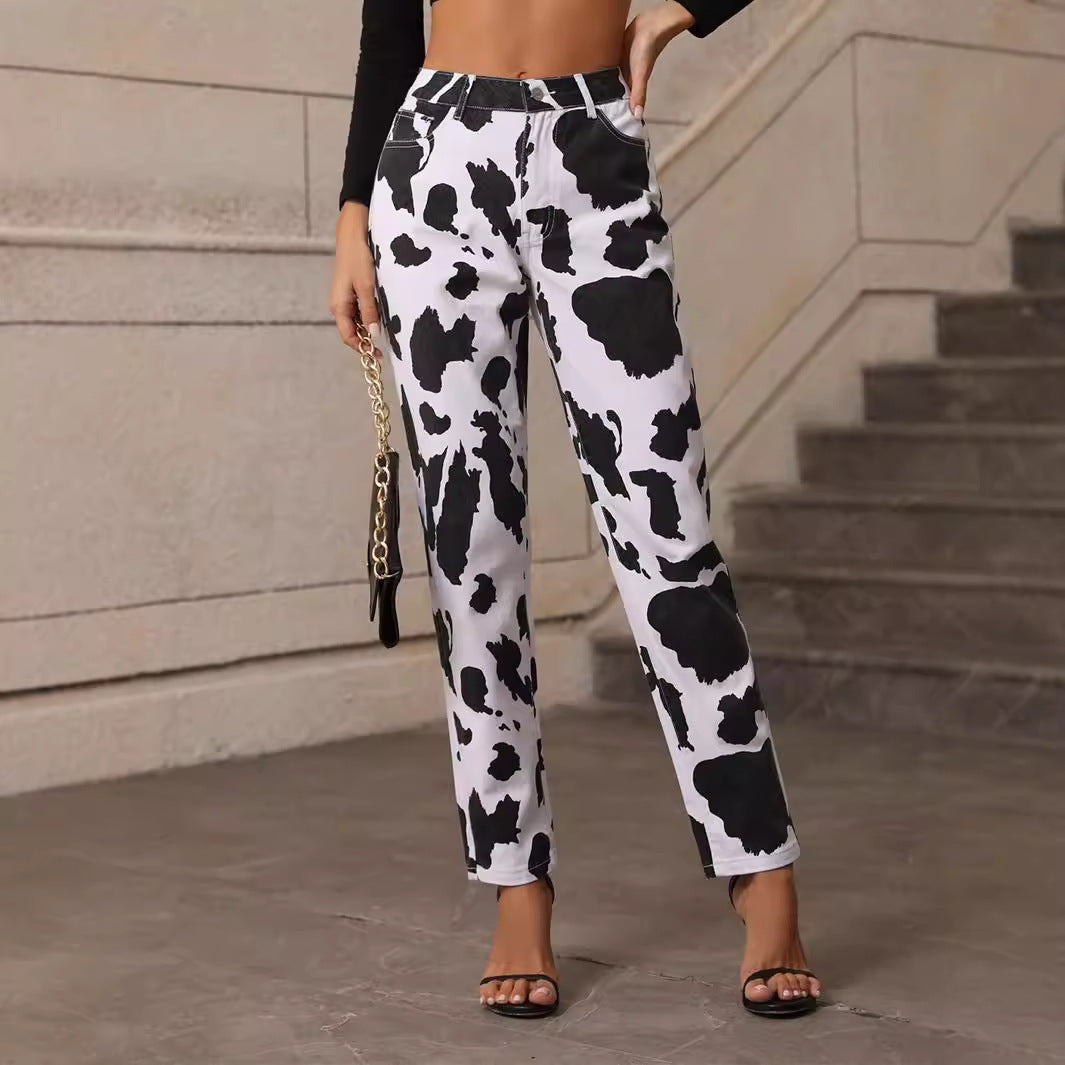 Kvinders casual jeans med et iøjnefaldende mønster af køspots Stilla