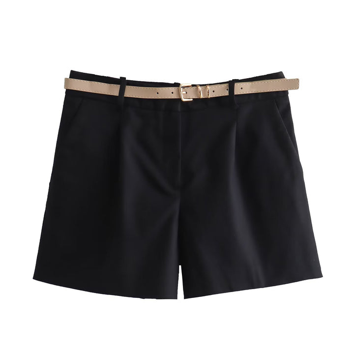 Dame elegante shorts med praktisk bælte Skovae