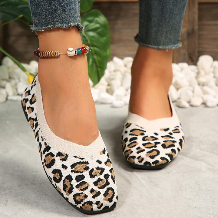Dame behagelige balletsko med elastisk leoparddesign og åndbart overtøj Stilla