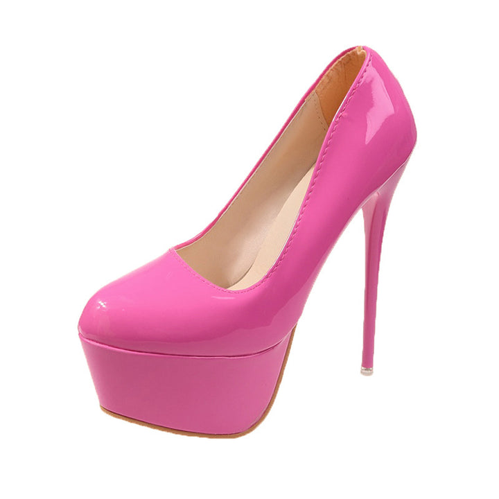 Dame Plateau-pumps med blankt overmateriale og højt stiletto-hæle Stilla