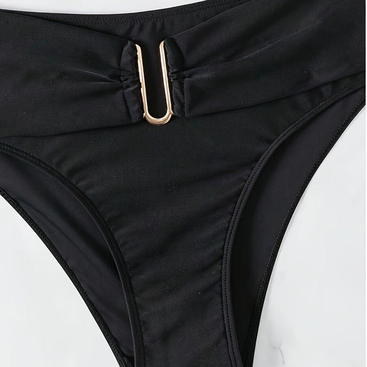 Dame bikini sæt med højtaljede bukser og dekorativ snørelukning Skovae