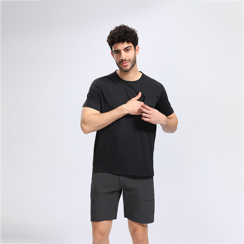 Herren åndbar fritids-T-shirt med brystlomme Stilla