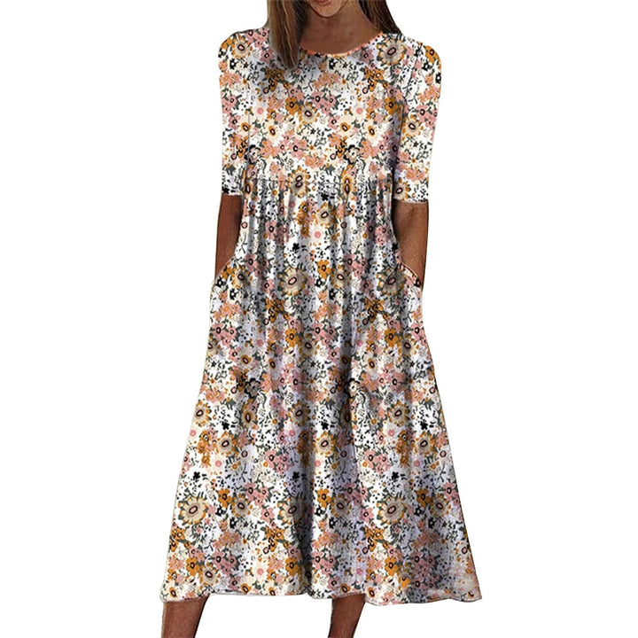 Dame Flydende Floral Midikjole Stilla