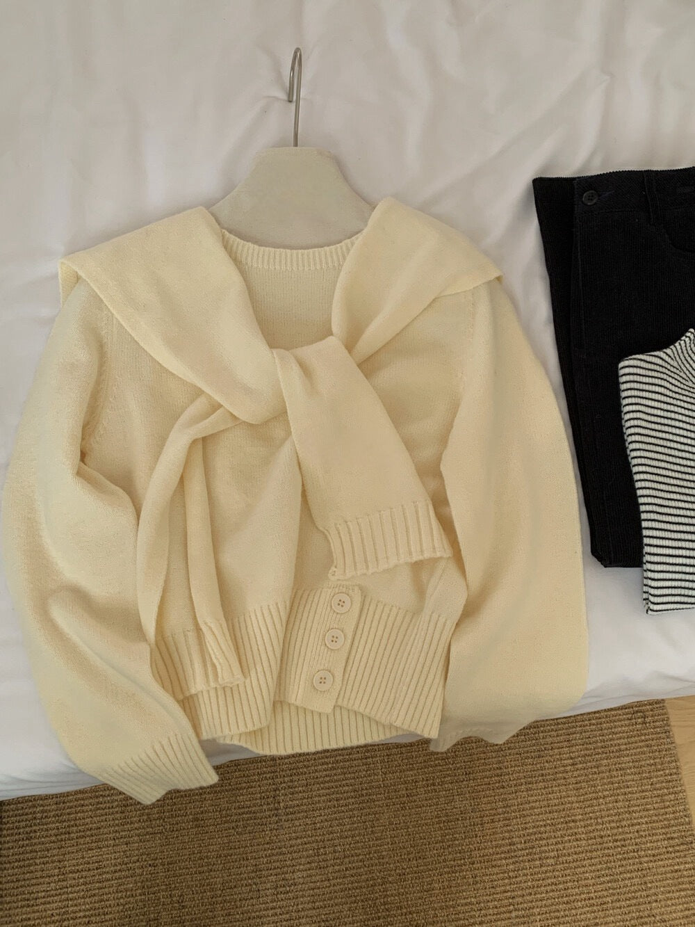 Damer elegant sweater med aftagelig krave Stilla