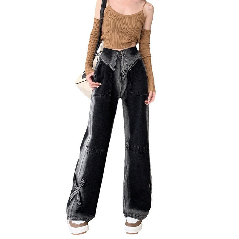 Kvindernes bredskårne jeans med innovative sideskår Stilla
