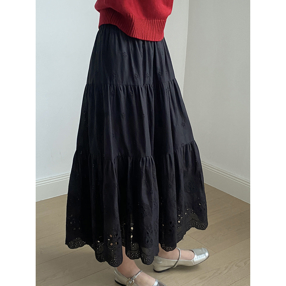 Dame Luftige Longskirt med legende broderier Stilla