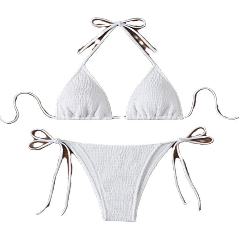 Dame Triangel-Bikini med ruflede detaljer og justerbare stropper Skovae