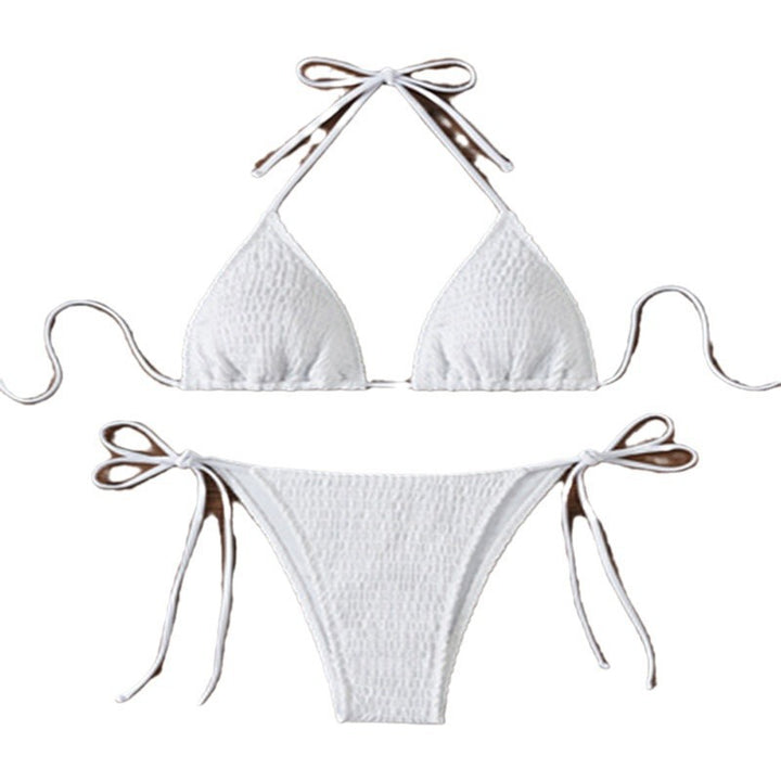Dame Triangel-Bikini med ruflede detaljer og justerbare stropper Skovae