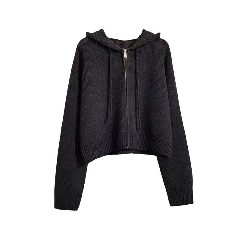 Kvinders cropped hoodie med fuld lynlås og hætte Stilla