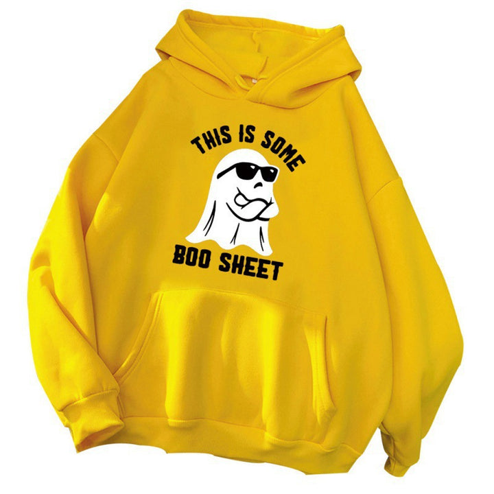 Kvinders hætte sweatshirt med et sjovt slogan og en komfortabel pasform Skovae