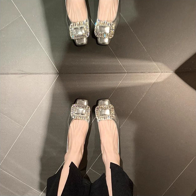 Dame Ballerinas med funklende strassbesætning og behagelig pasform Stilla