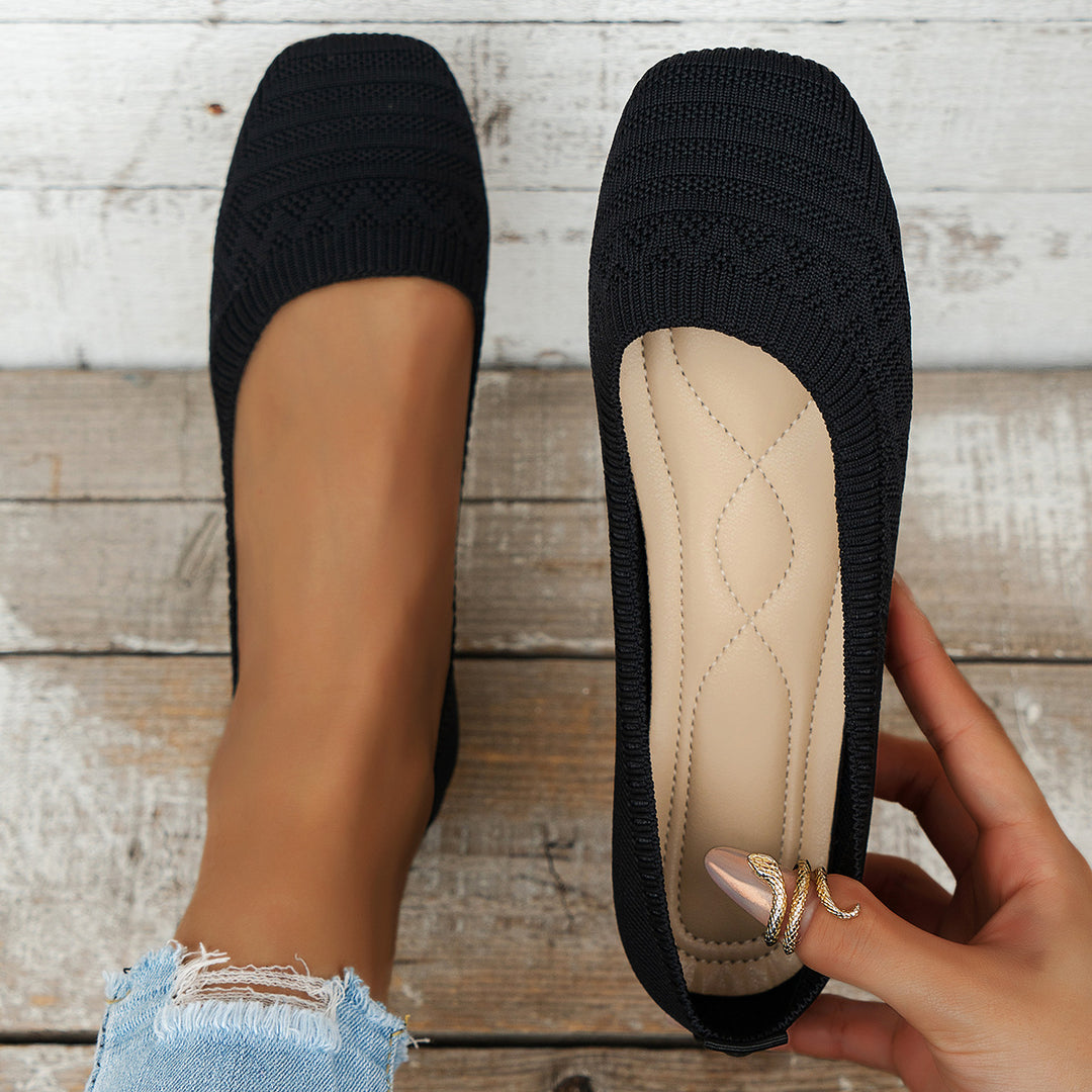 Dame Behagelige og elegante Ballerinas lavet af elastisk strikmateriale Stilla