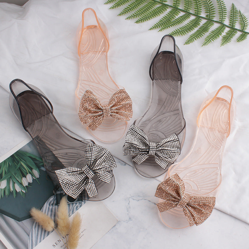 Dame Glamourøse og komfortable badesko med funklende sløjfedetalje Stilla