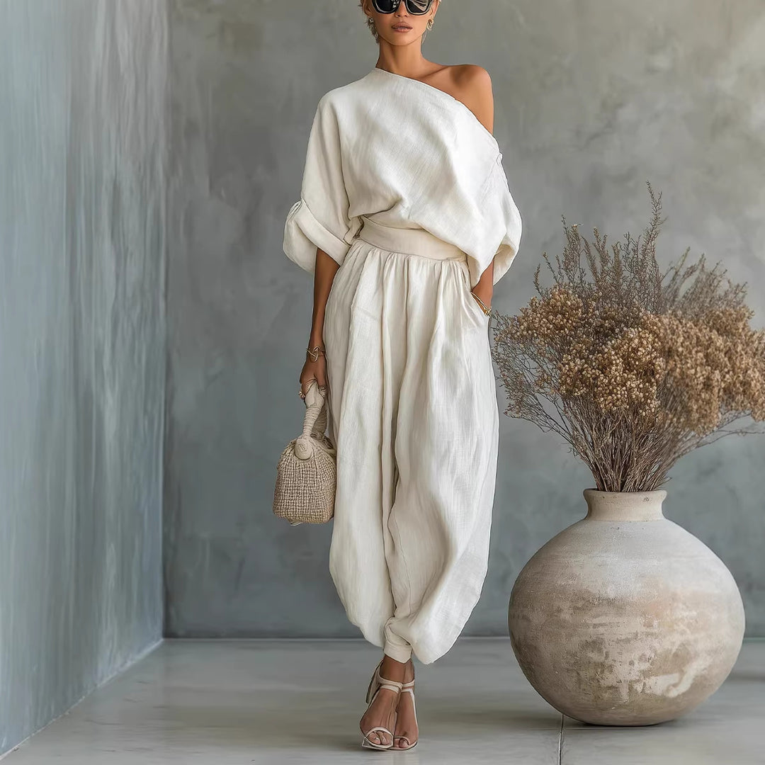 Dame Lifestyle Jumpsuit med ensidig udskæring og løs silhuet Skovae