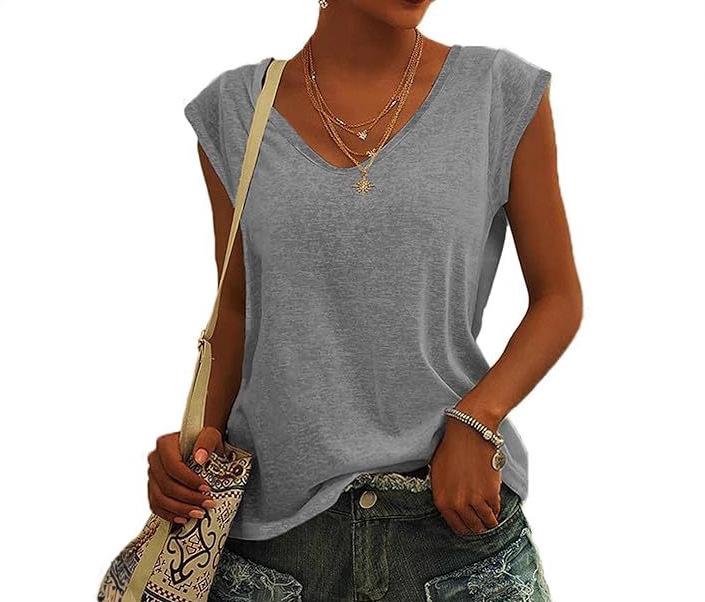 Dame afslappet V-hals T-shirt Stilla
