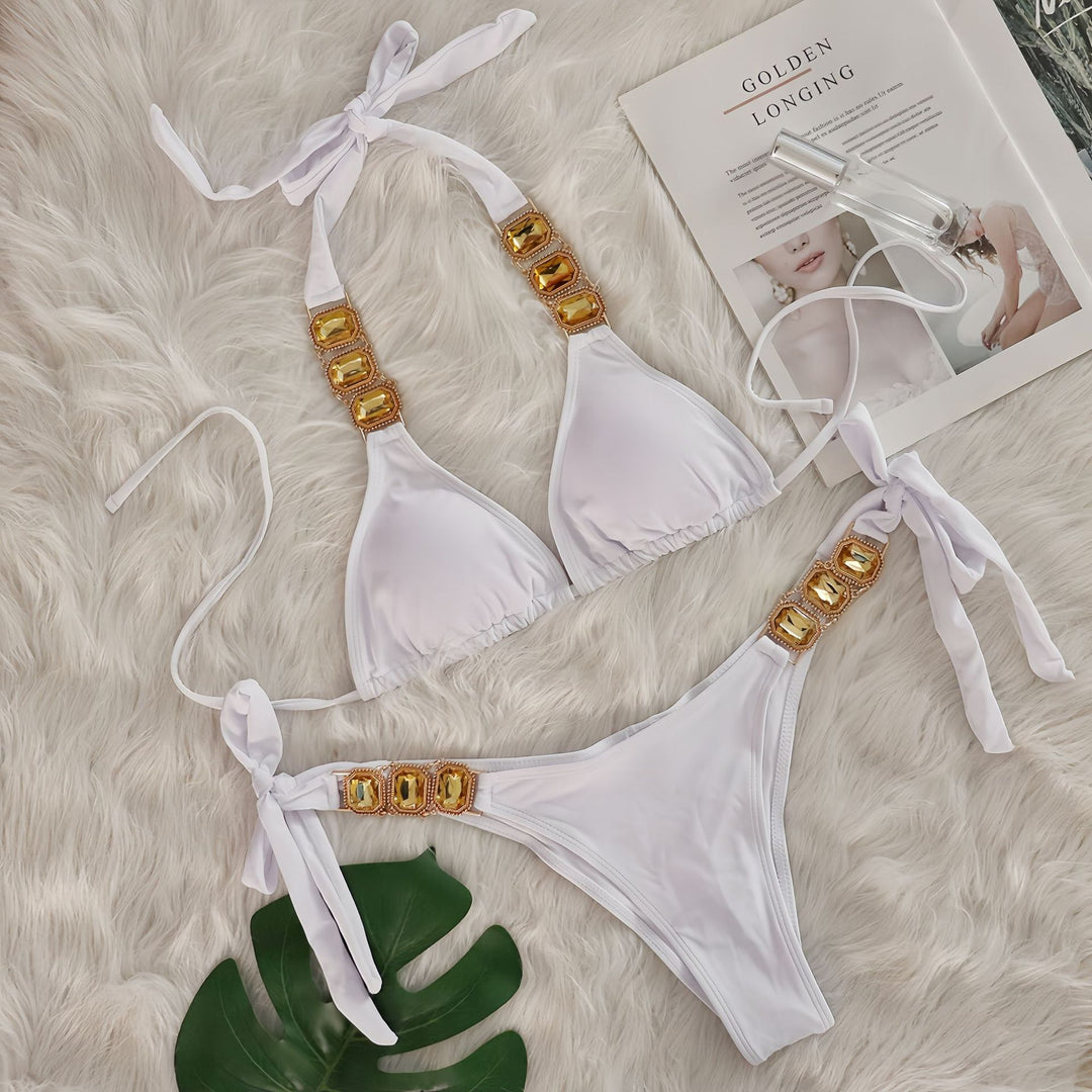 Dame Ornate Triangle Bikini Sæt Stilla