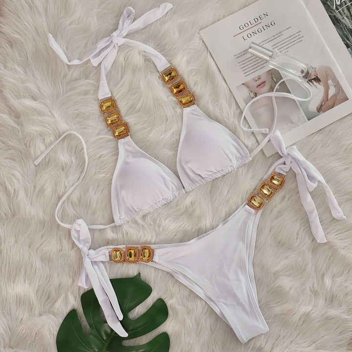 Dame Ornate Triangle Bikini Sæt Stilla