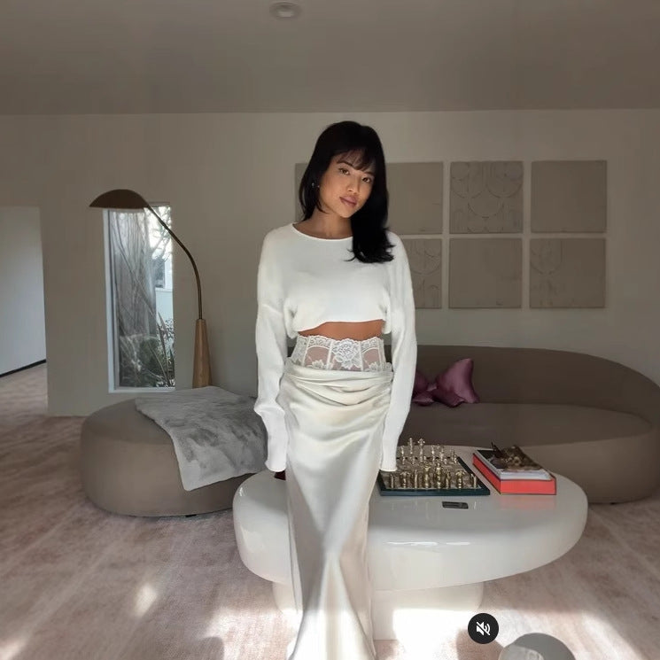 Dame elegant underskørt med spidselastik Stilla