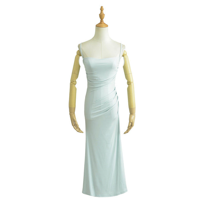 Dame elegant Maxikjole med raffinerede draperinger og svajende kant Stilla