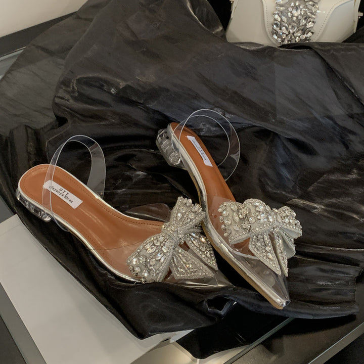 Dame Glamourøse Sandaler med dekorative Sløjfer og Strass Stilla