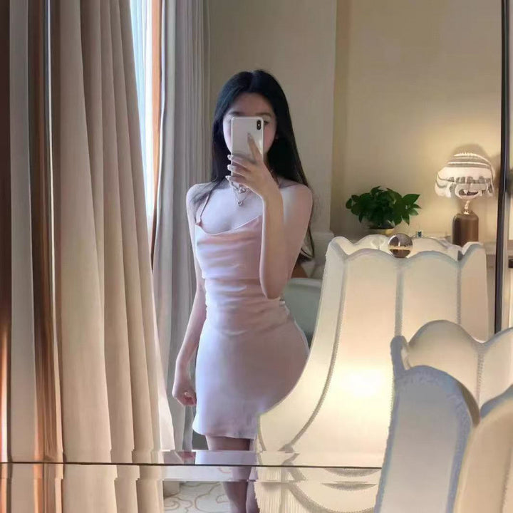 Dame Satin Slip Mini Kjole Stilla