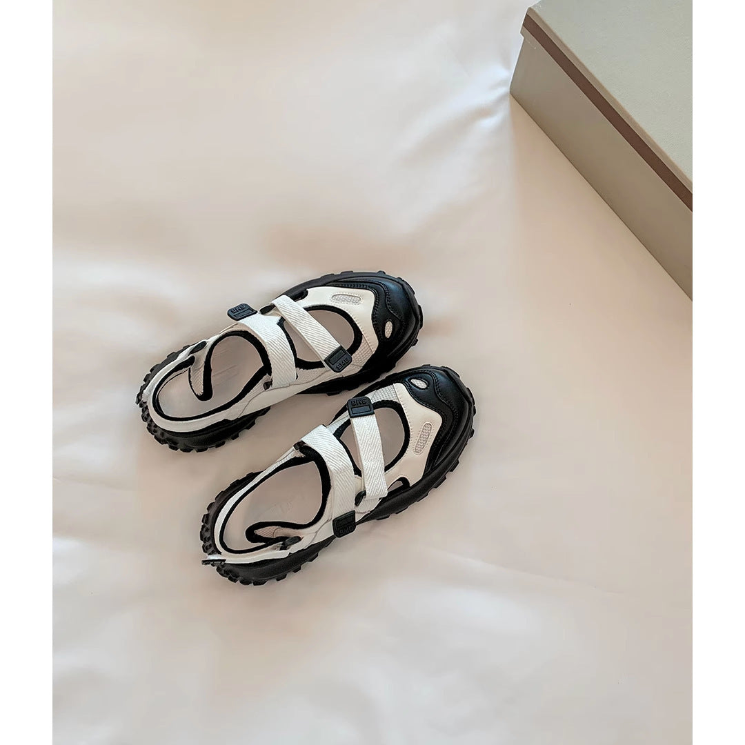 Dame Sporty Sneakers med Praktisk Velcro og Stødabsorberende Sål Skovae
