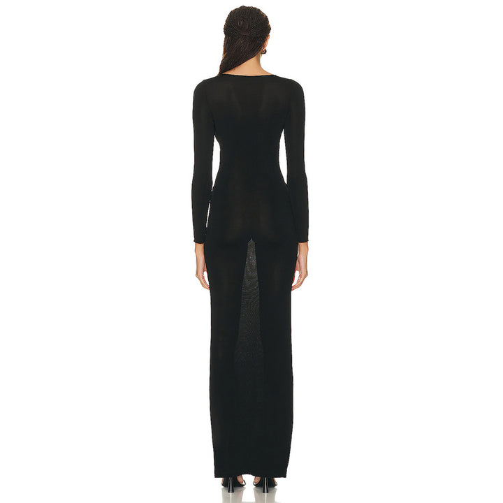 Dame Sexy Cut-Out Aftenkjole med dekorative detaljer Stilla