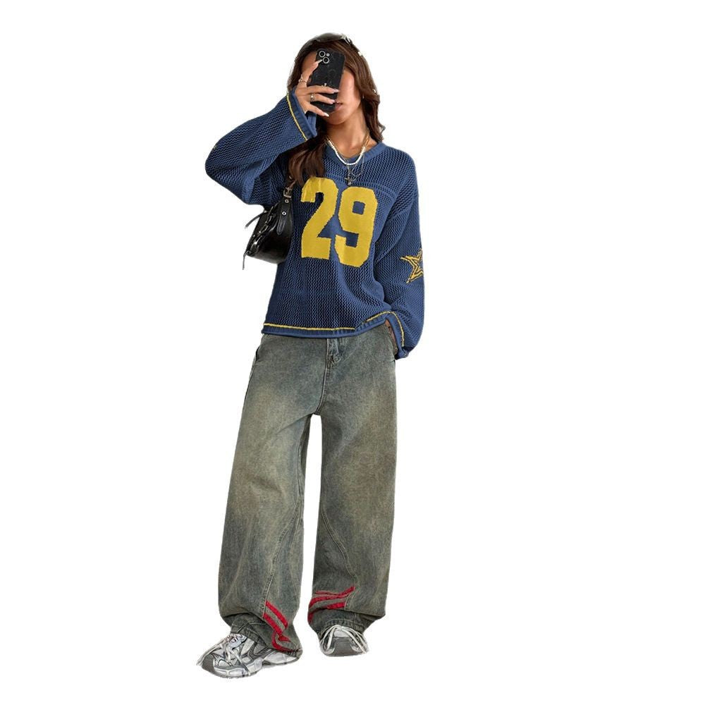 Dame trendy nettrøje i afslappet oversized stil Stilla