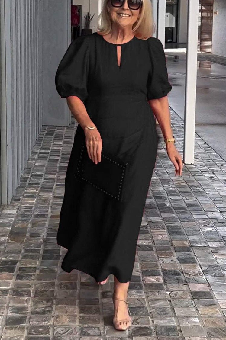 Damer Elegant Puffærmede Maxi Kjole Stilla
