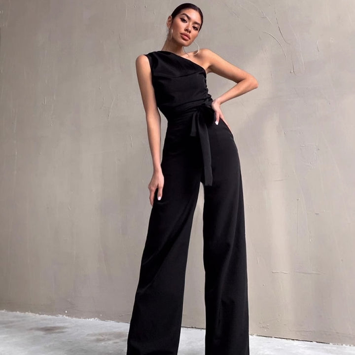 Dame One-Shoulder Jumpsuit med bredt ben Skovae