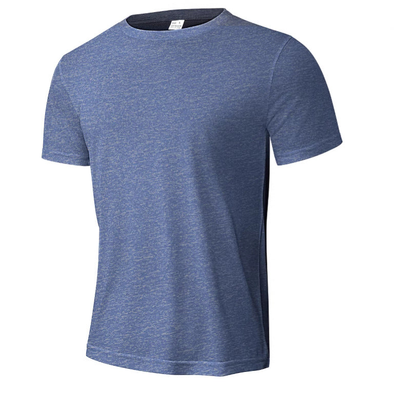 Herrer nan meleret funktions T-shirt med rund halsudskæring, let bomuldsblanding og åndbar struktur Skovae