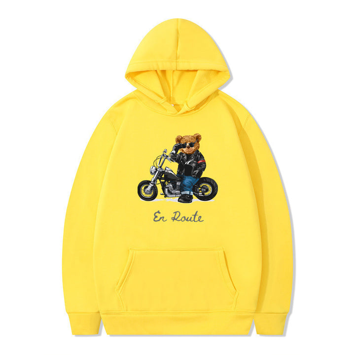 Dame hoodie med unikt bjørne design og afslappet pasform Skovae
