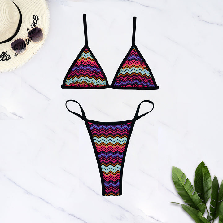 Dame Triangel-bikini med blomsterprint og fin indramning Stilla